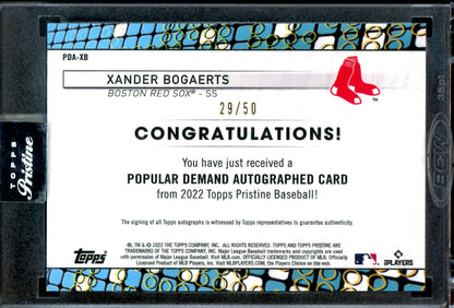 2022 Topps Pristine Xander Bogaerts Popular Demand Gold Encased Autograph /50 Red Sox - Trading Card Market