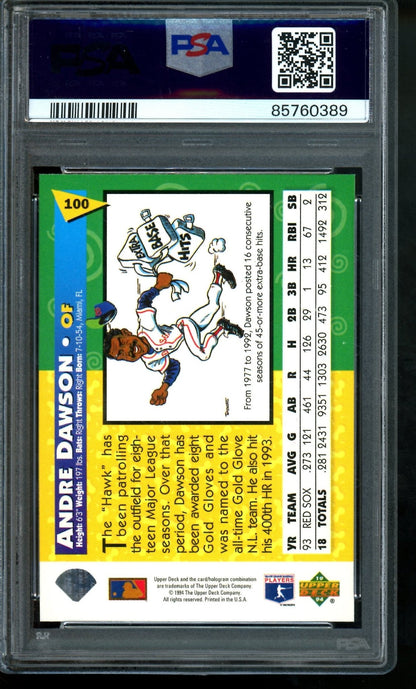 1994 Upper Deck Fun Packs Andre Dawson 100 PSA 10 Red Sox - Trading Card Market
