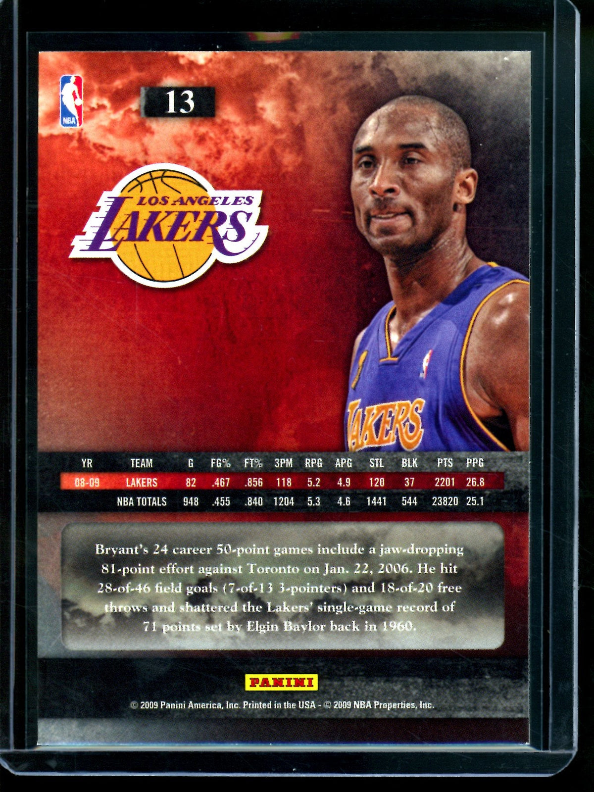 2009 Panini Kobe Bryant The Franchise Lakers - Trading Card Market