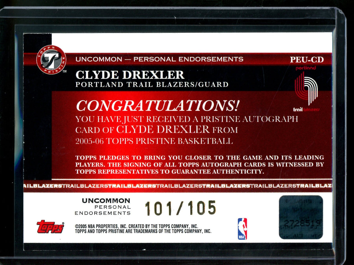 2005 Topps Pristine Clyde Drexler Personal Endorsements Autograph Trailblazers - Trading Card Market