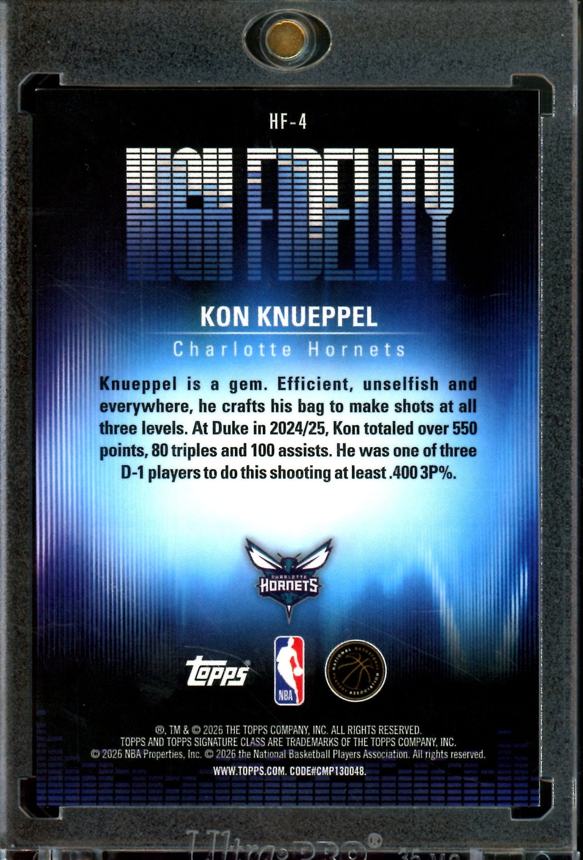 2026 Topps Signature Class Kon Knueppel High Fidelity Rookie /50 Hornets - Trading Card Market