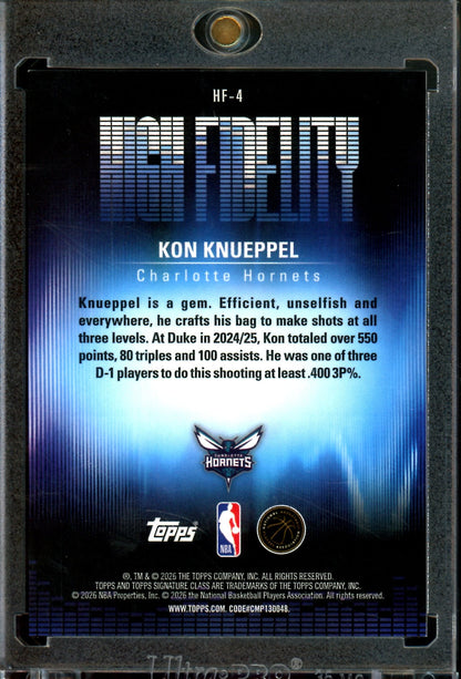 2026 Topps Signature Class Kon Knueppel High Fidelity Rookie /50 Hornets - Trading Card Market