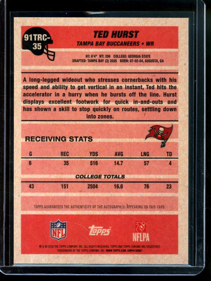 2026 Topps Chrome Ted Hurst Mojo Rookie Autograph Buccaneers - Trading Card Market