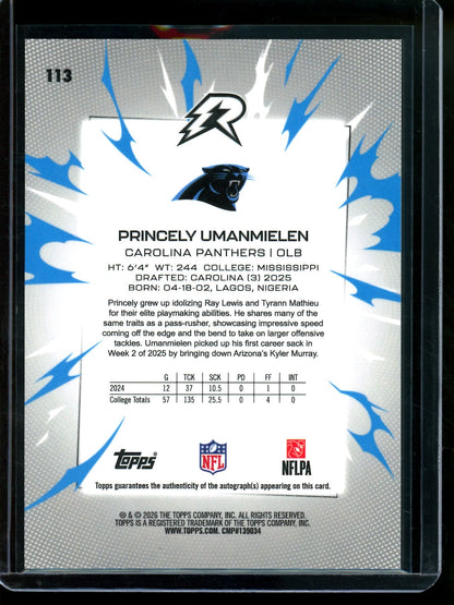 2026 Topps Resurgence Princely Umanmielen Gold Rookie Autograph /50 Panthers - Trading Card Market