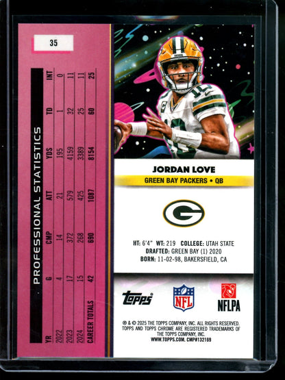 2025 Topps Chrome Cosmic Jordan Love Purple /150 Packers - Trading Card Market