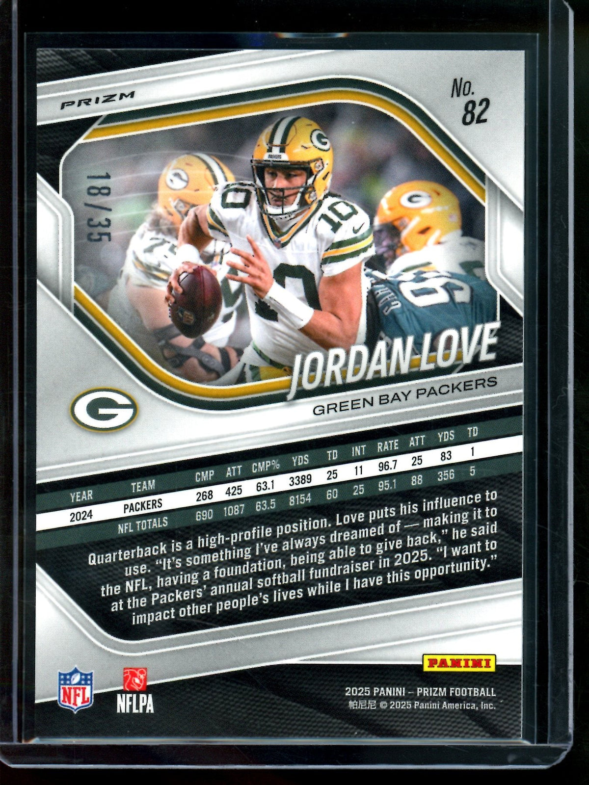 2025 Panini Prizm Jordan Love White /35 Packers - Trading Card Market