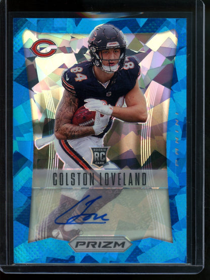 2025 Panini Prizm Colston Loveland Blue Ice Autograph /99 Bears - Trading Card Market
