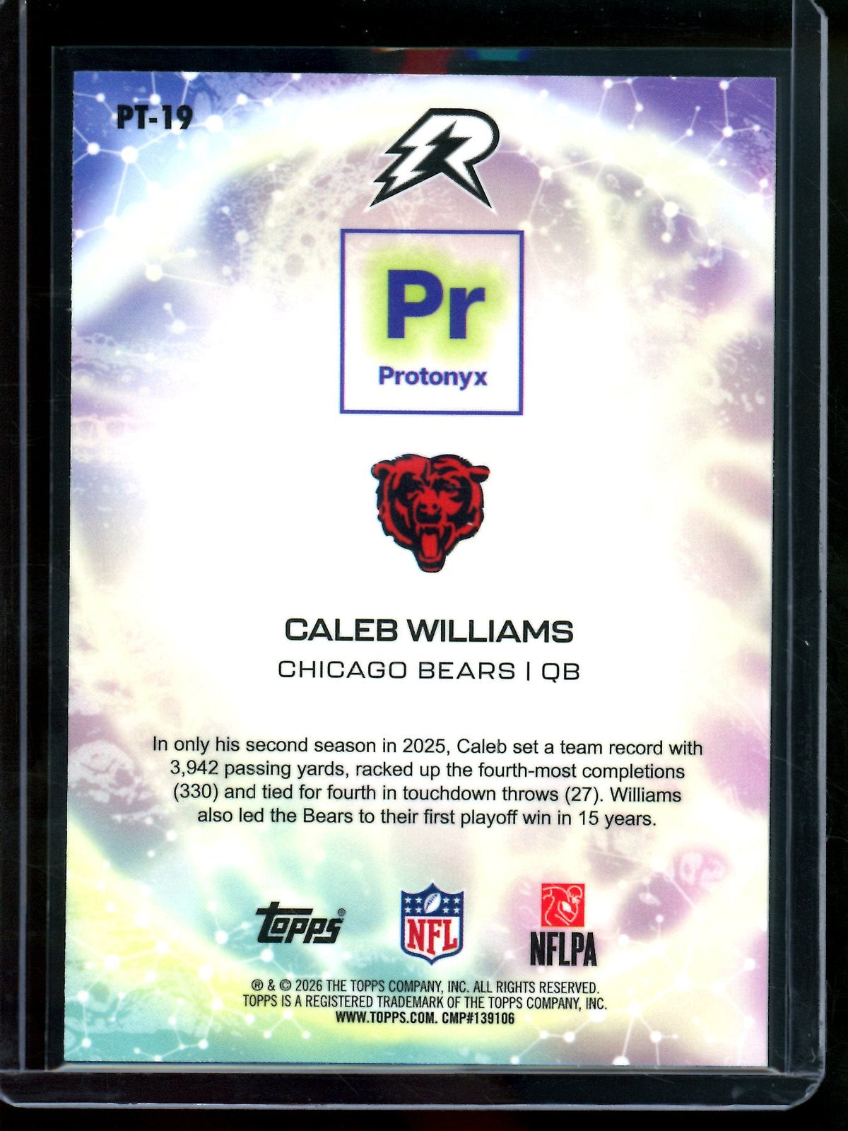 2026 Topps Resurgence Caleb Williams Protonyx Purple Refractor /75 Bears - Trading Card Market