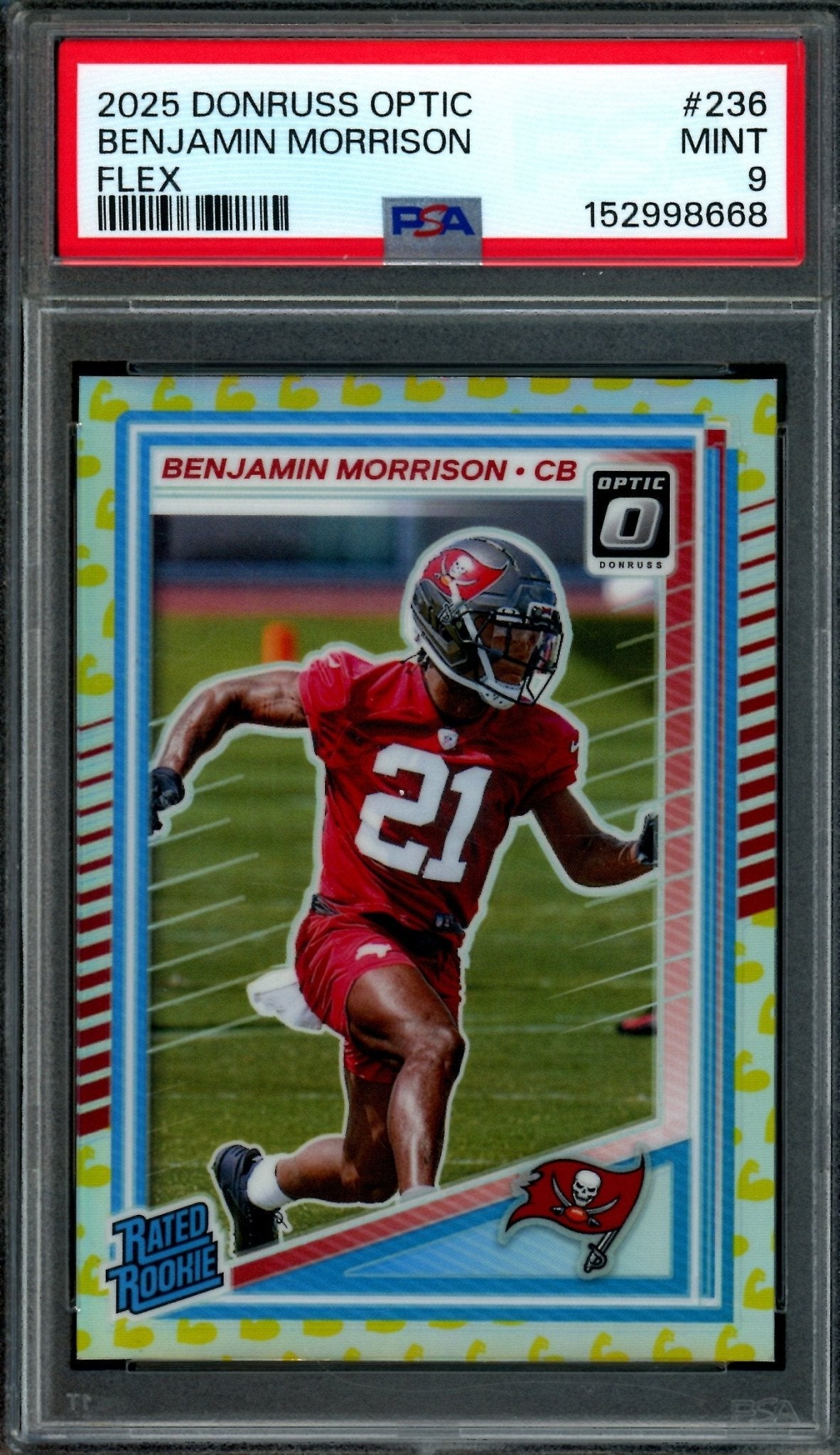 2025 Panini Optic Benjamin Morrison Flex Parallel Rated Rookie /199 PSA 9 Buccaneers - Trading Card Market