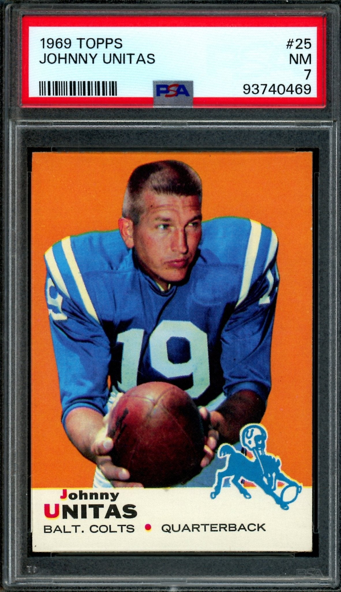 1969 Topps Johnny Unitas 25 PSA 7 Colts - Trading Card Market