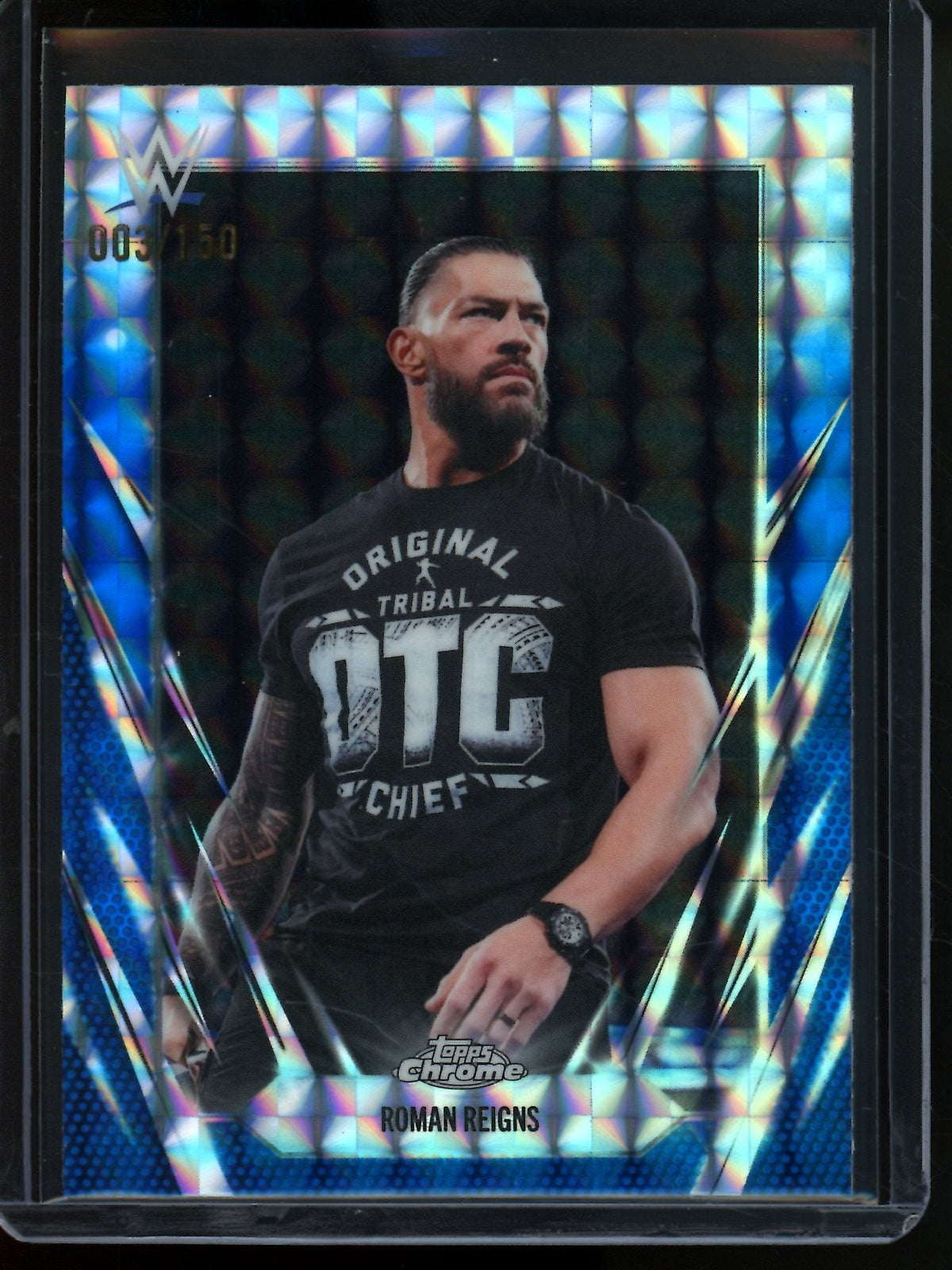 2026 Topps Chrome Roman Reigns Blue Geometric Refractor /150 - Trading Card Market