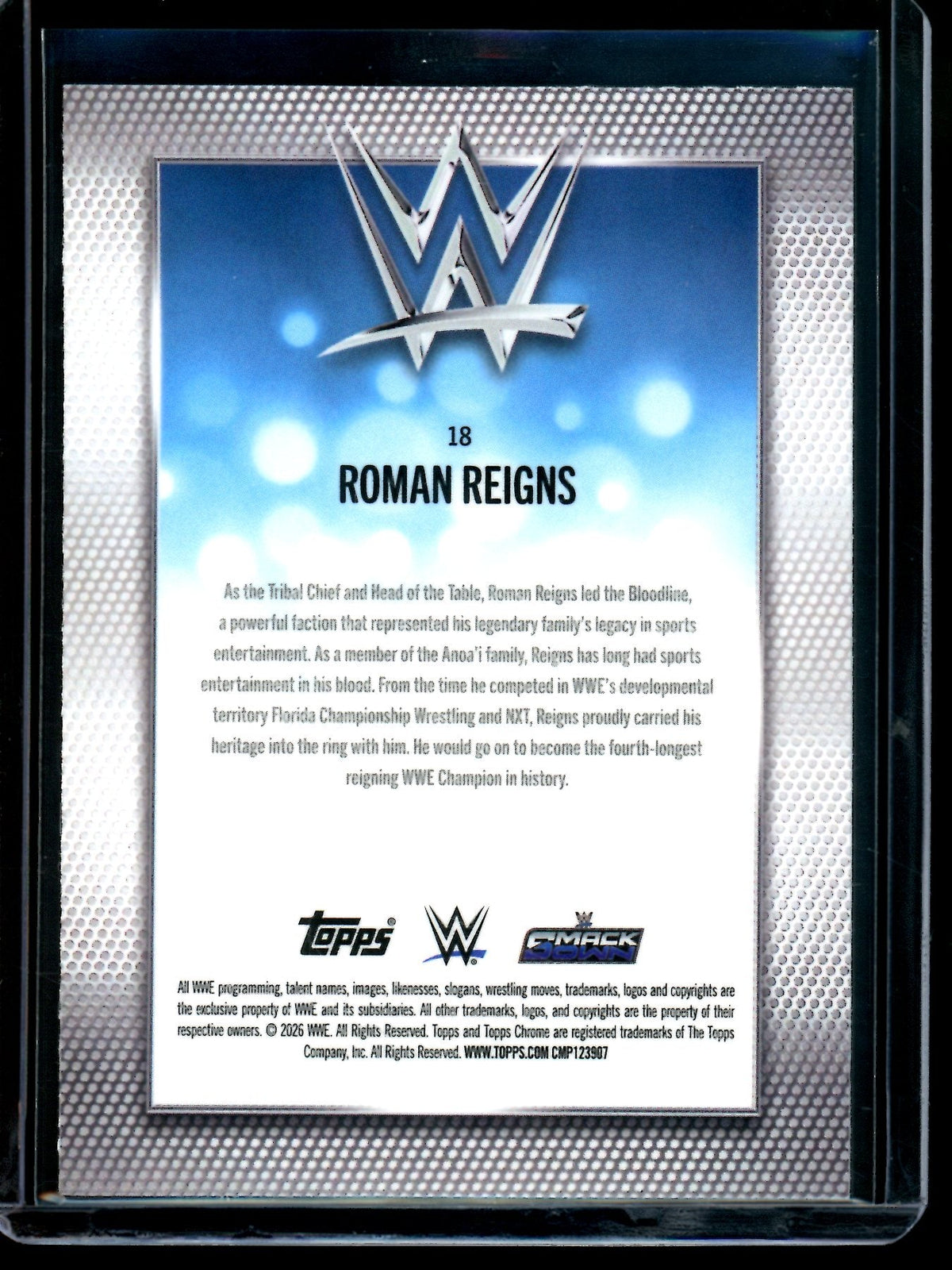 2026 Topps Chrome Roman Reigns Blue Geometric Refractor /150 - Trading Card Market