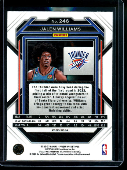 2022 Panini Prizm Jalen Williams Silver Rookie Thunder - Trading Card Market
