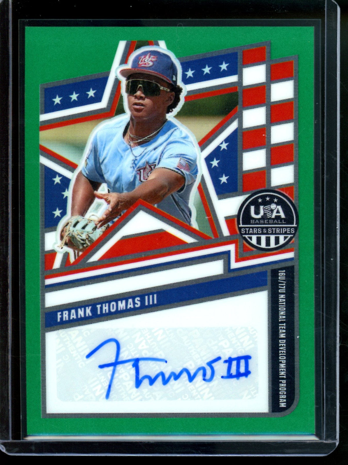 2026 Panini Stars and Stripes Frank Thomas III Green Autograph NTS-FT - Trading Card Market