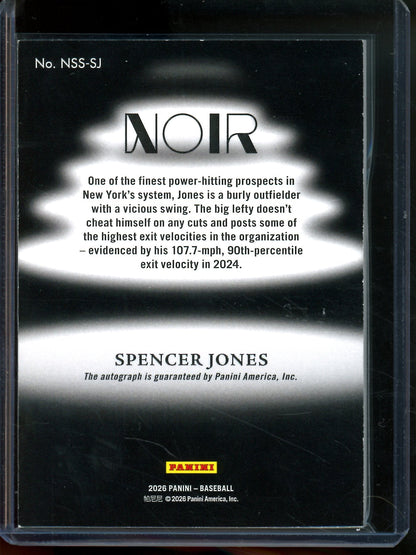2026 Panini Noir Spencer Jones Shadow Signatures Yankees - Trading Card Market