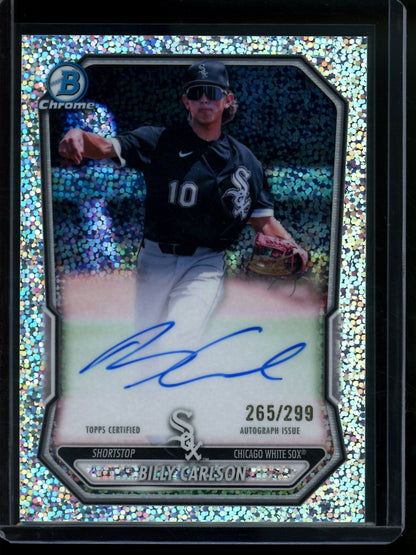 2026 Bowman Chrome Billy Carlson Speckle Autograph /299 White Sox - Trading Card Market