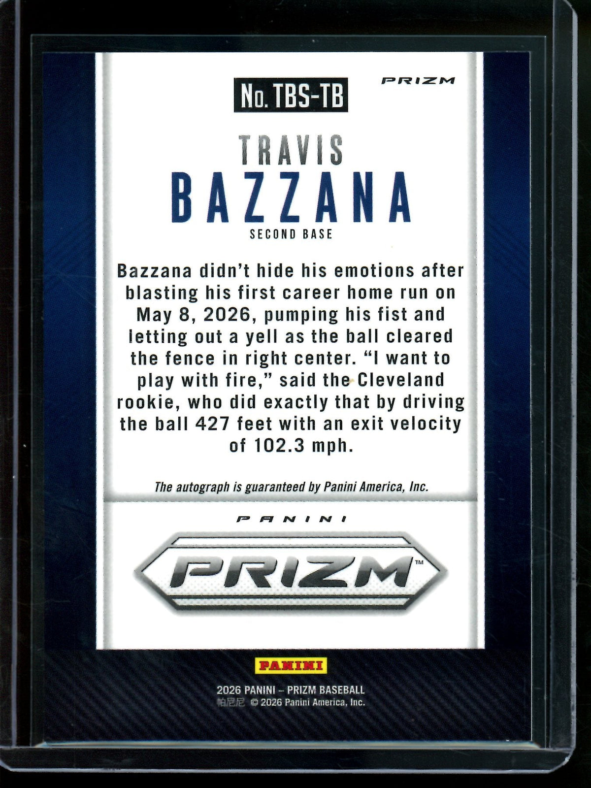 2026 Panini Prizm Travis Bazzana Rookie Autograph Guardians (A) - Trading Card Market
