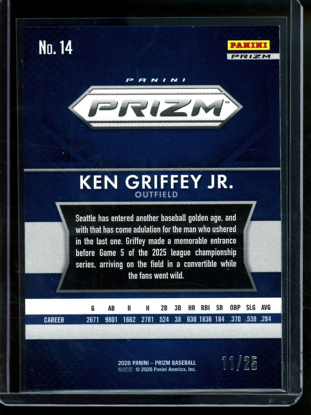 2026 Panini Prizm Ken Griffey Jr. Mojo Refractor /25 Mariners - Trading Card Market