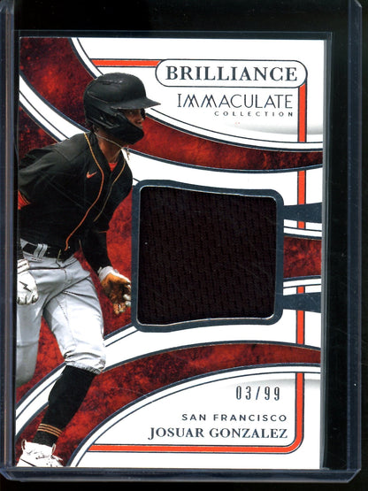 2026 Panini Immaculate Josuar Gonzalez Brilliance Relic /99 Giants - Trading Card Market