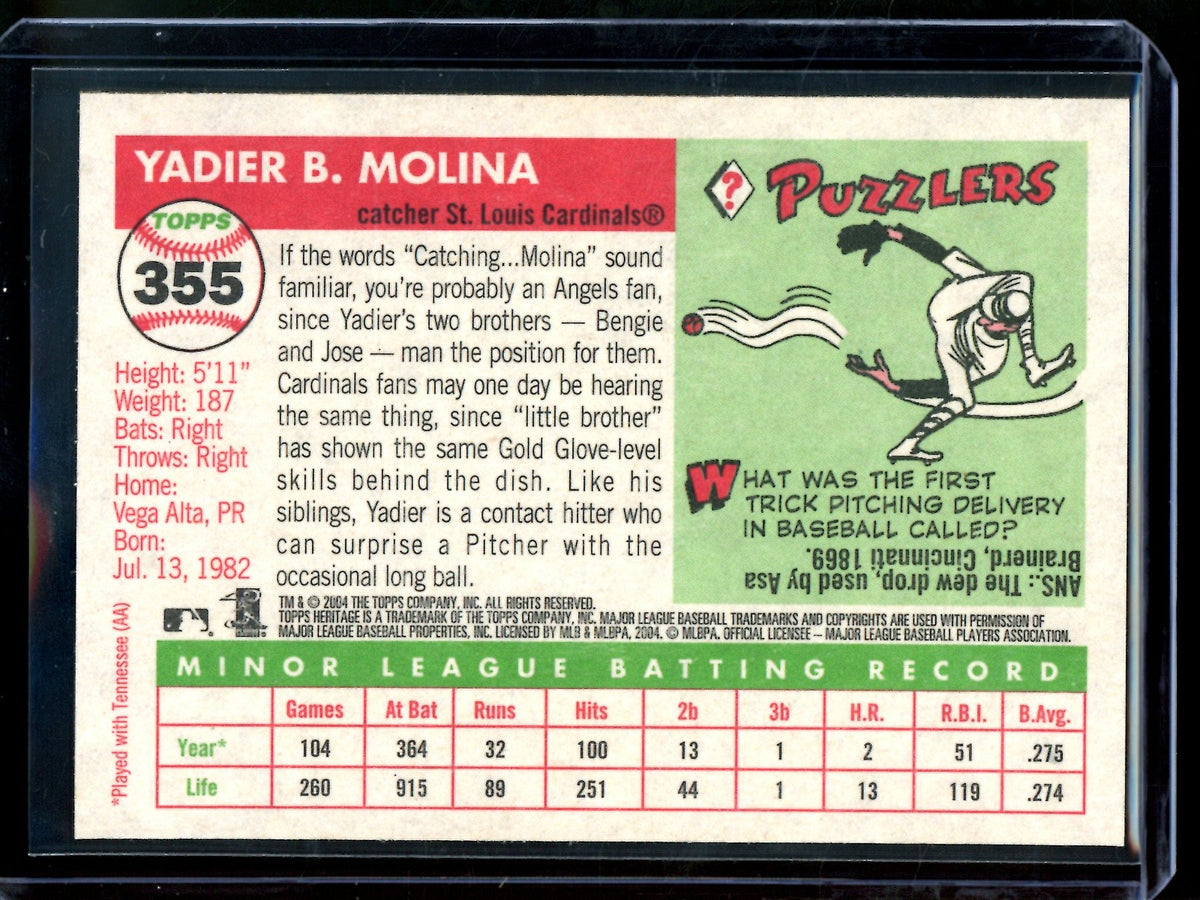 2004 Topps Heritage Yadier Molina Rookie Card Cardinals - Trading Card Market