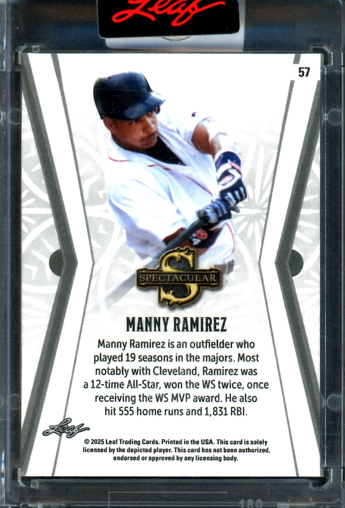 2025 Leaf Spectacular Manny Ramirez Red Encased /2 Red Sox - Trading Card Market