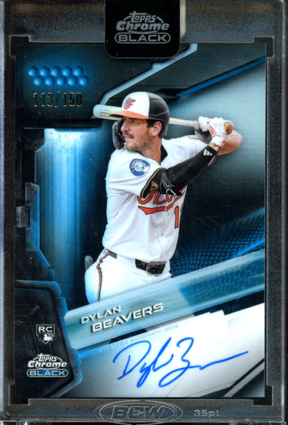 2026 Topps Chrome Black Dylan Beavers Rookie Autograph Blue /150 Orioles - Trading Card Market