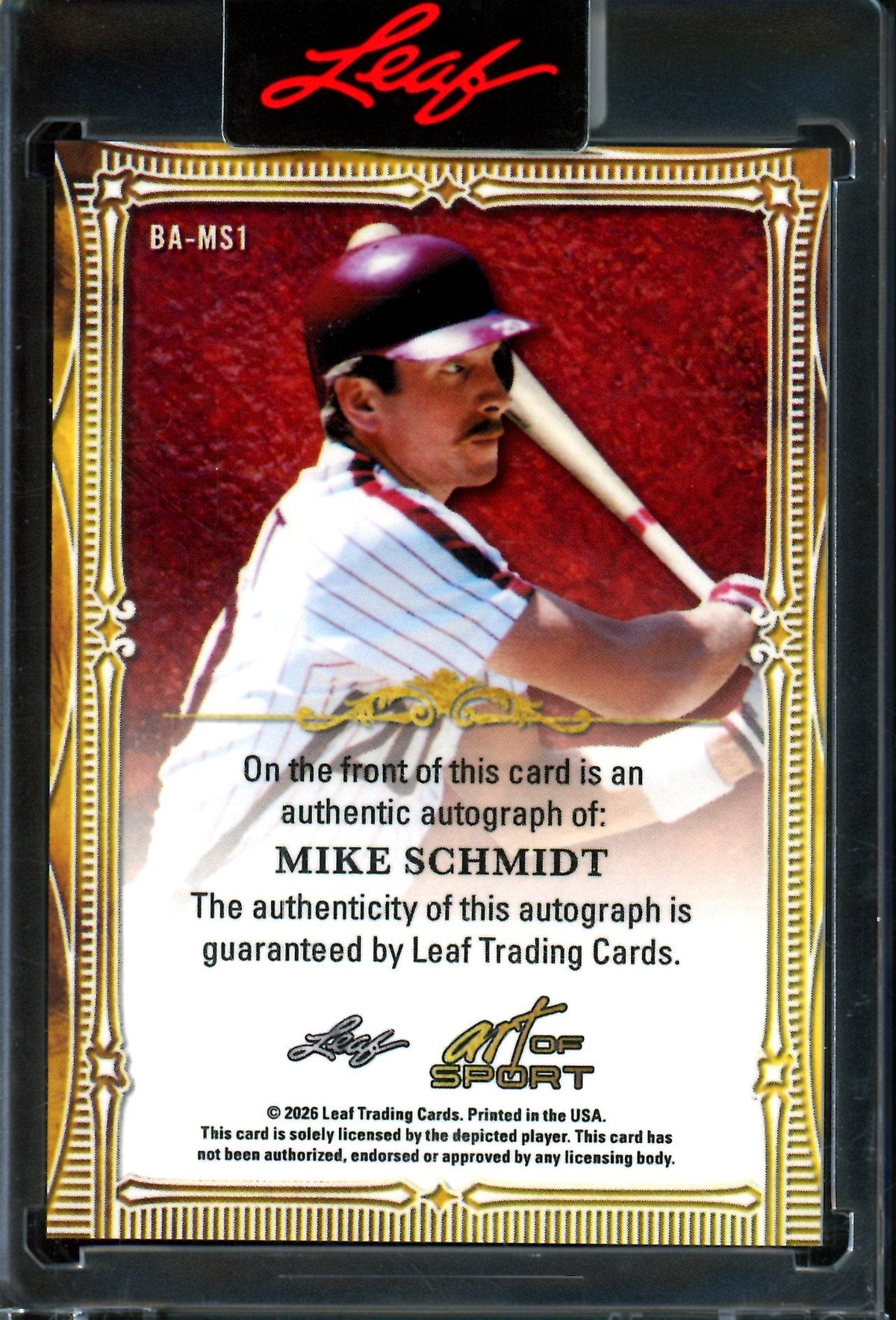 2026 Leaf Art of Sport Mike Schmidt Encased Autograph /6 Phillies - Trading Card Market