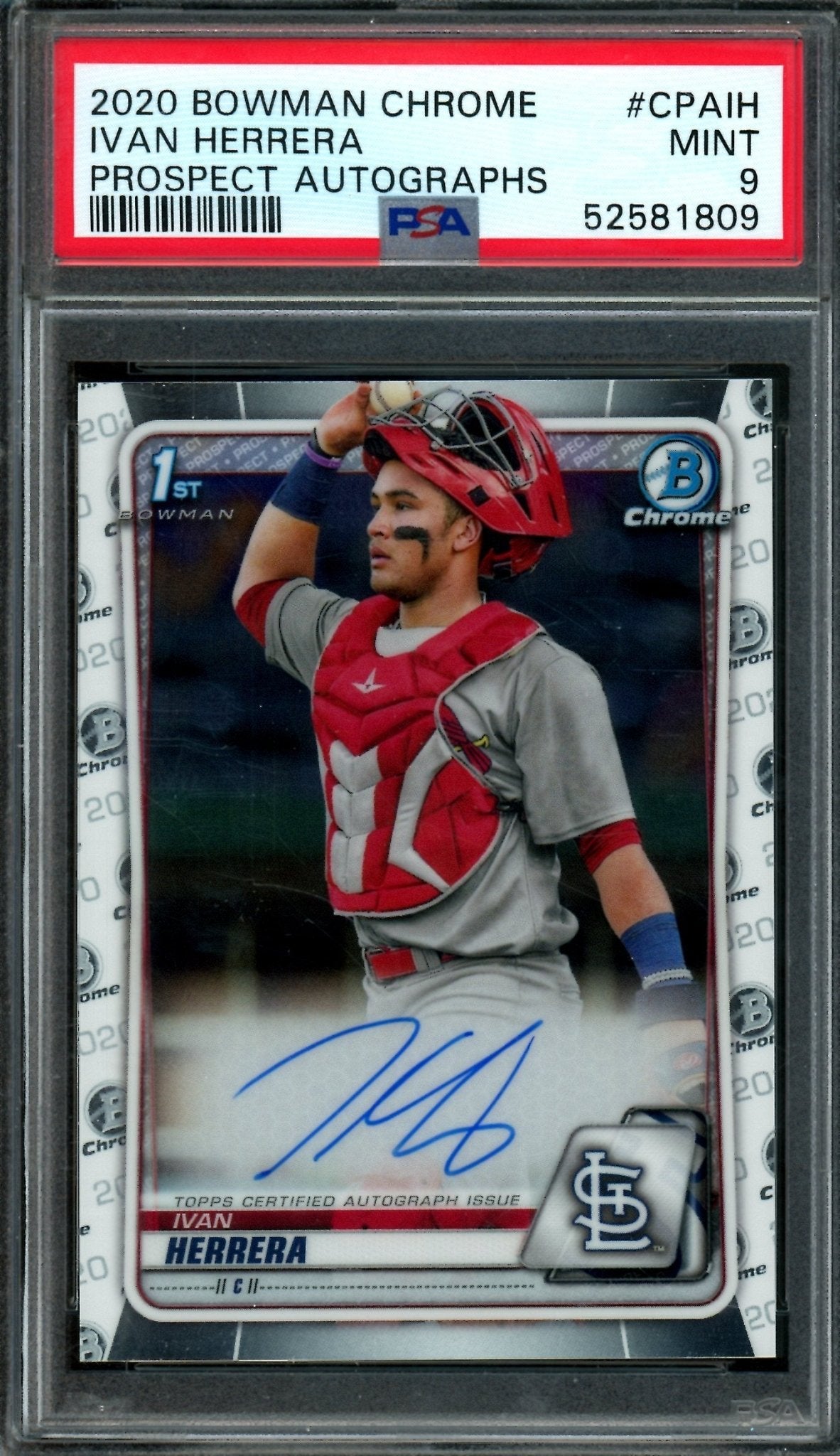 2020 Bowman Chrome Ivan Herrera 1st Autograph PSA 9 Cardinals - Trading Card Market