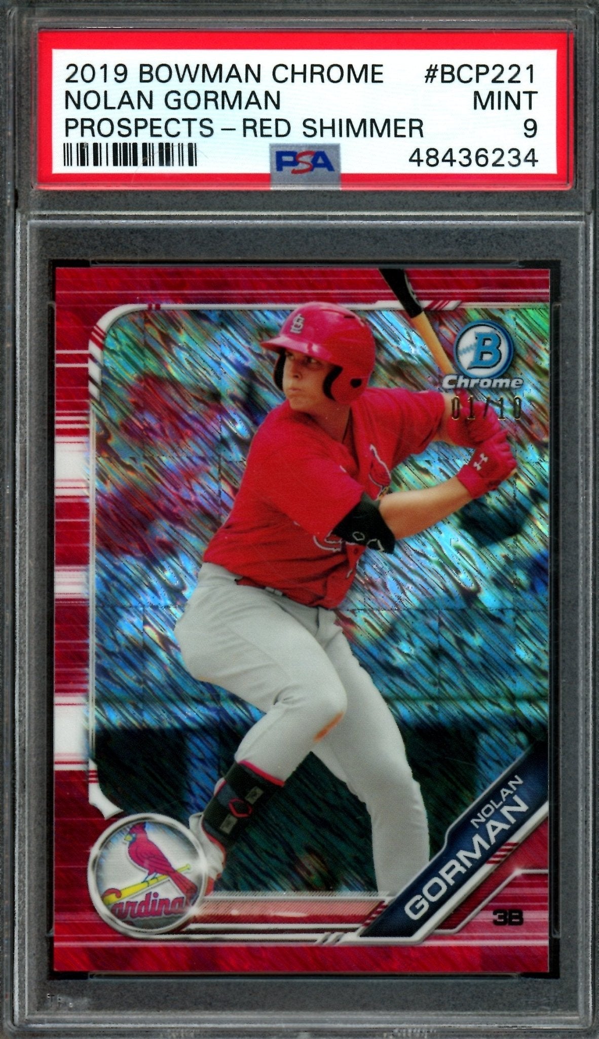 2019 Bowman Chrome Nolan Gorman Red Shimmer /10 PSA 9 Cardinals - Trading Card Market