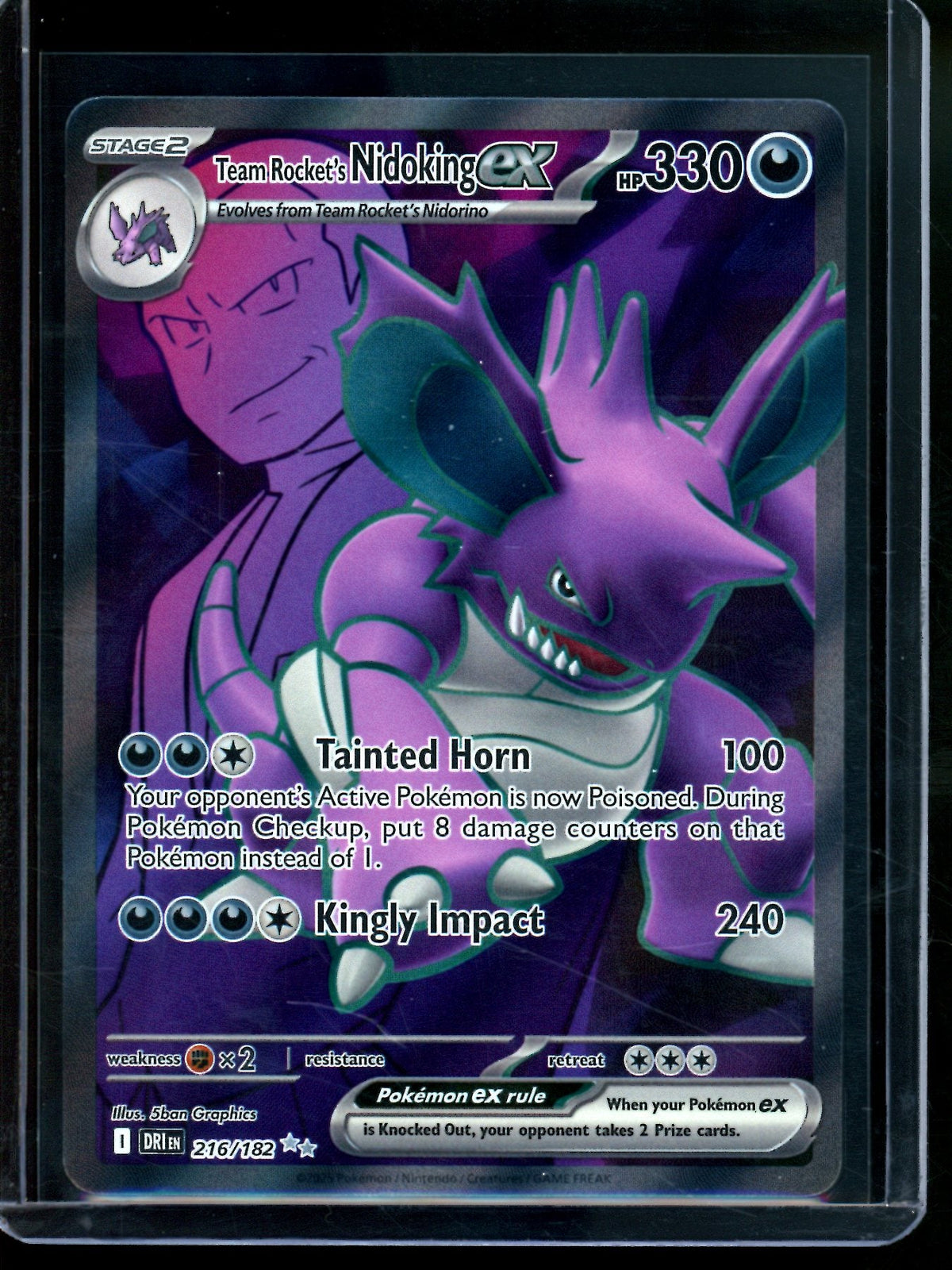 2025 Pokemon Destined Rivals Team Rocket's Nidoking EX 216/182 - Trading Card Market