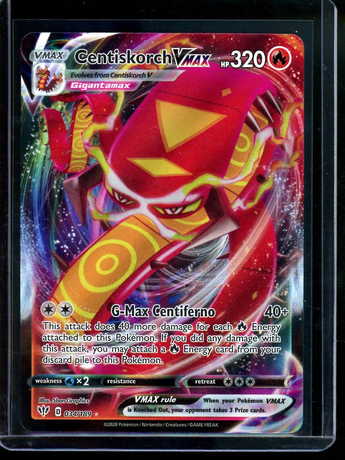 2020 Pokemon Darkness Ablaze Centiskorch VMAX 034/189 - Trading Card Market