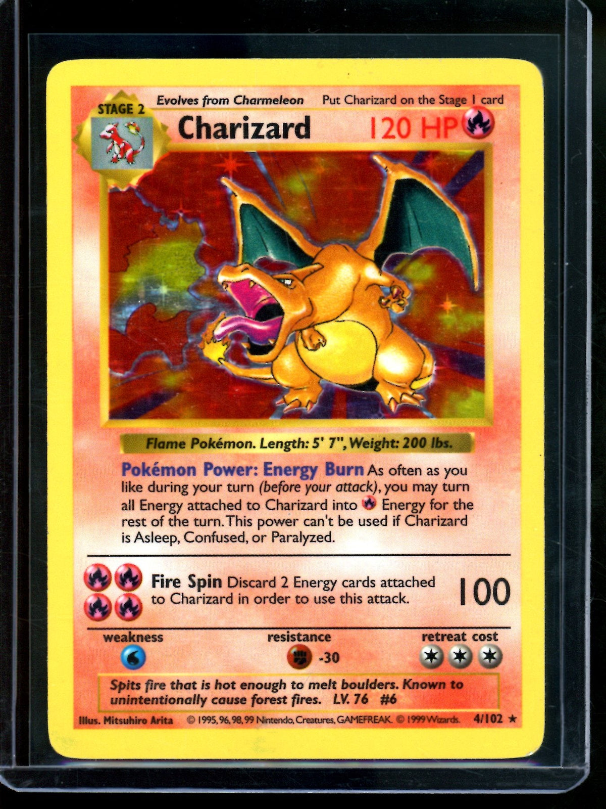 1999 Pokemon Base Set Charizard Holo Shadowless MP-HP 4/102 - Trading Card Market