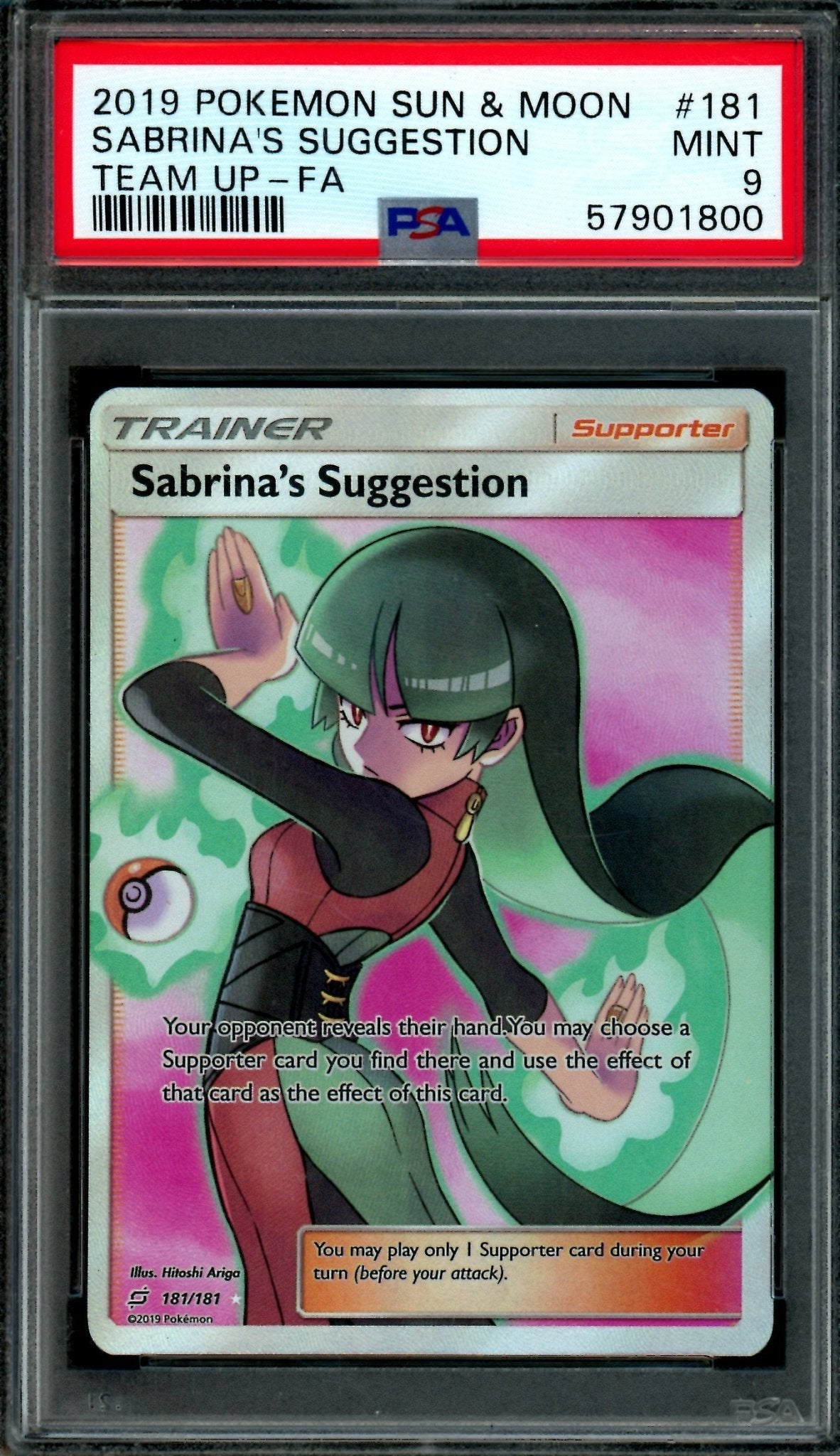 2019 Pokemon Sun and Moon Sabrina's Suggestion 181/181 PSA 9 - Trading Card Market