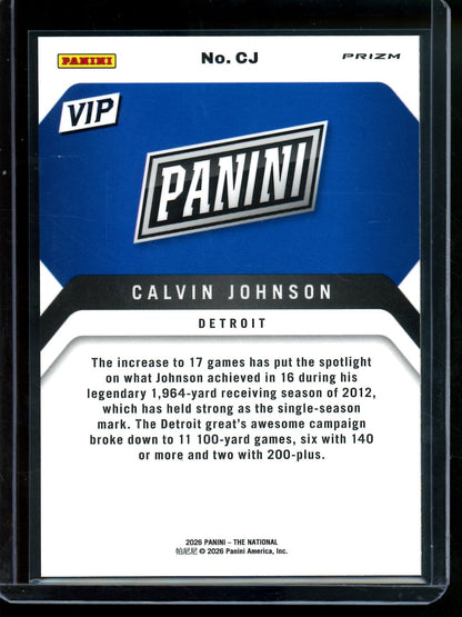 2026 Panini The National Calvin Johnson White Sparkle SP Lions - Trading Card Market
