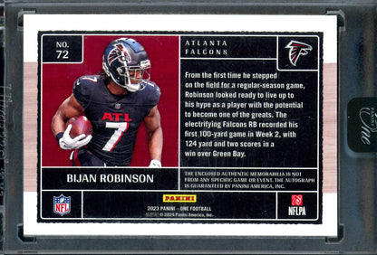 2023 Panini One Bijan Robinson Square One Quad Patch Rookie Autograph /15 Falcons - Trading Card Market