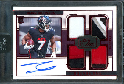 2023 Panini One Bijan Robinson Square One Quad Patch Rookie Autograph /15 Falcons - Trading Card Market