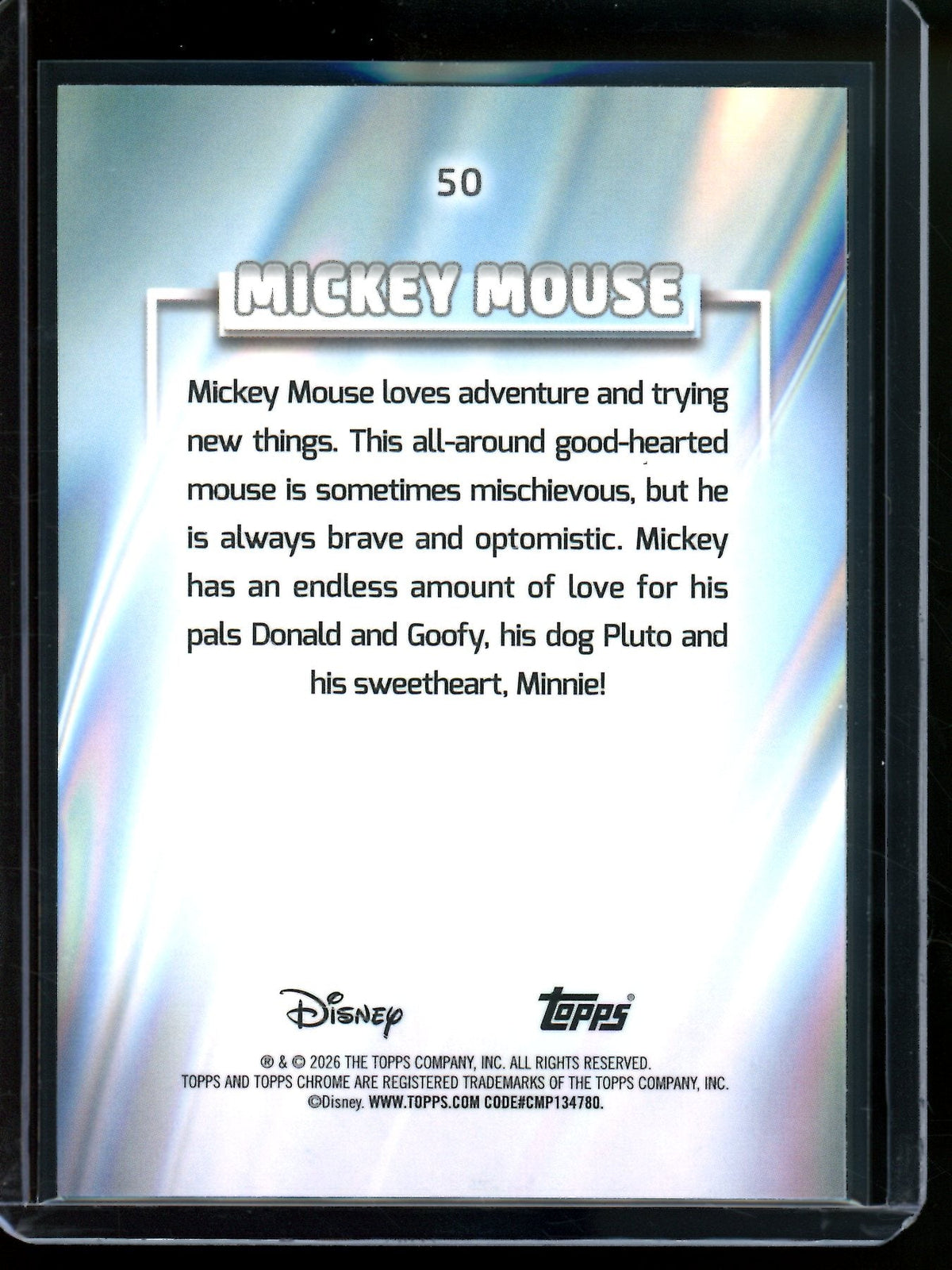 2026 Topps Chrome Mickey Mouse Purple Shimmer Refractor /175