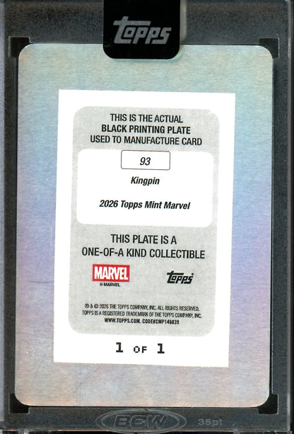 2026 Topps Mint Kingpin 1/1 Printing Plate Encased Black