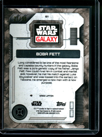 2026 Topps Galaxy Boba Fett Shimmer Refractor /99