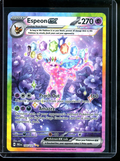 2025 Pokemon Prismatic Evolutions Espeon EX 155/131
