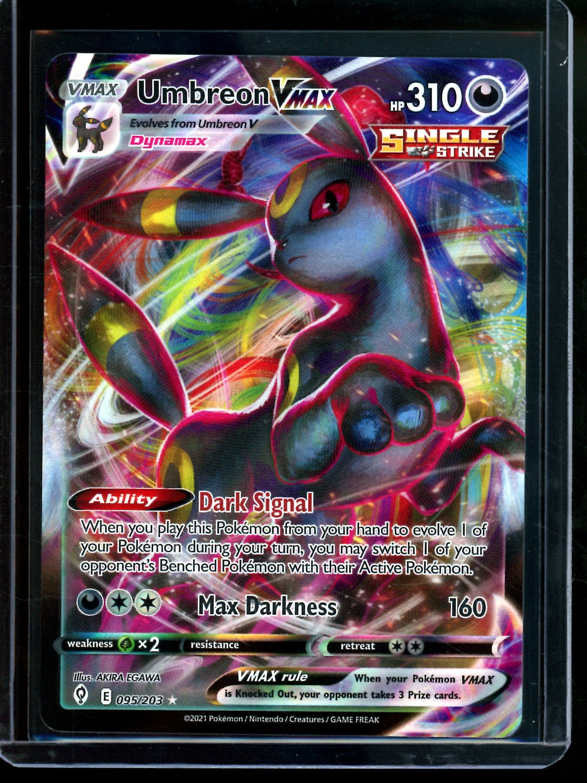 2021 Pokemon Evolving Skies Umbreon VMAX 095/203
