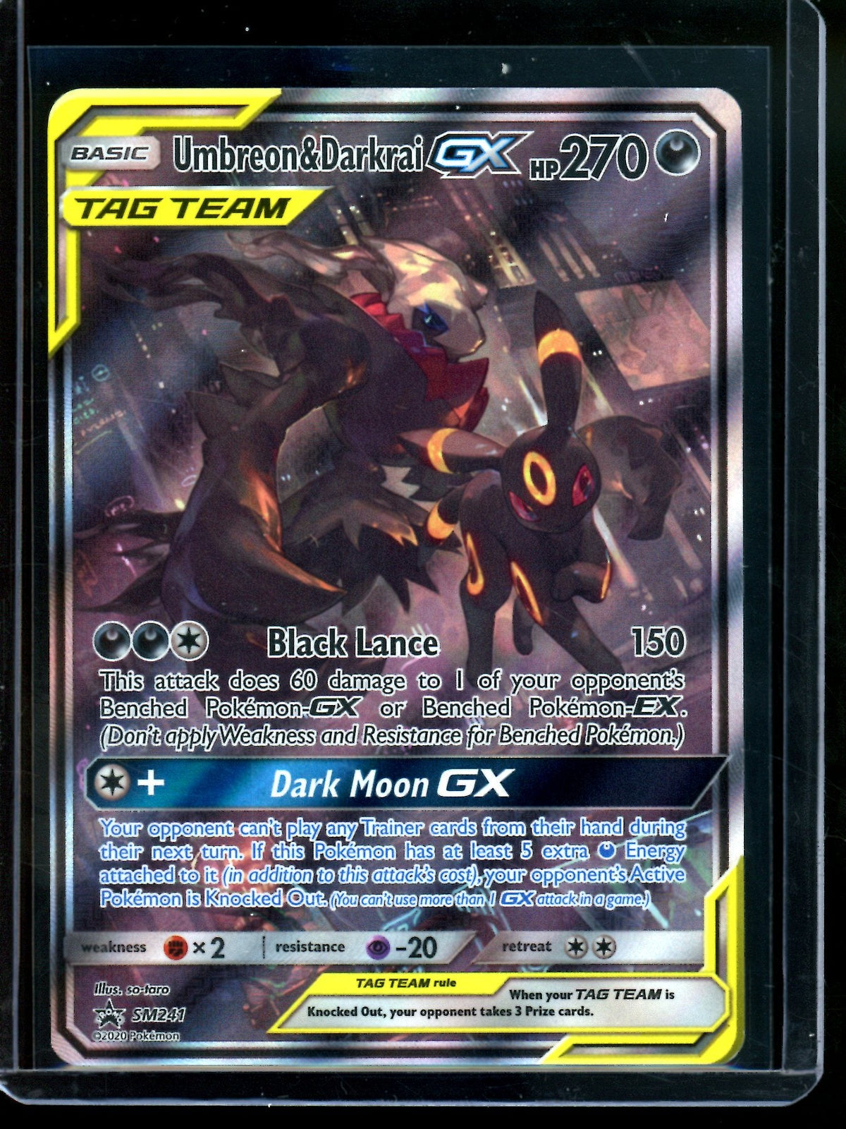 2020 Pokemon Sun and Moon Umbreon & Darkrai GX SM241 Promo