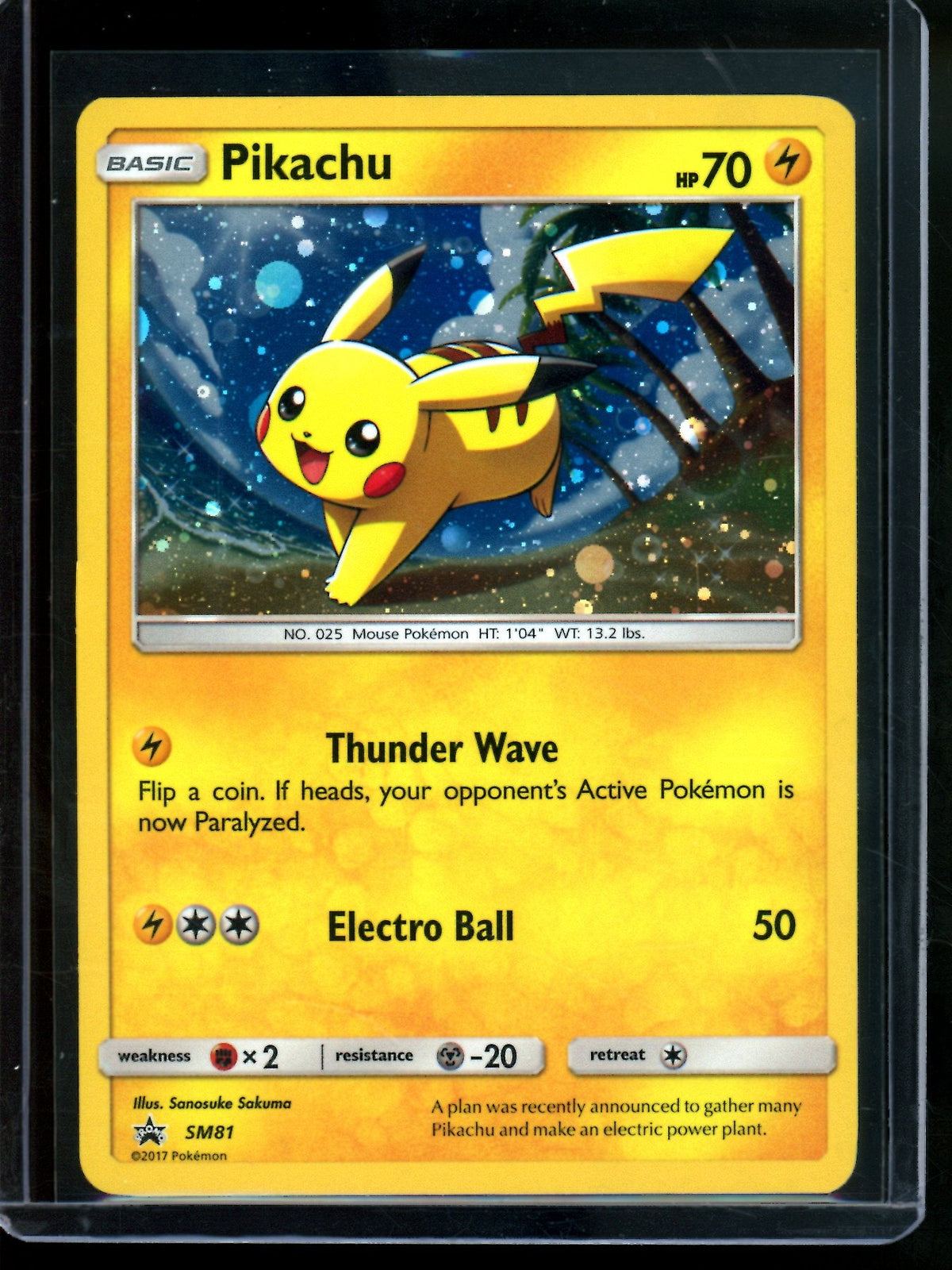 2017 Pokemon Sun and Moon Pikachu Holo SM81
