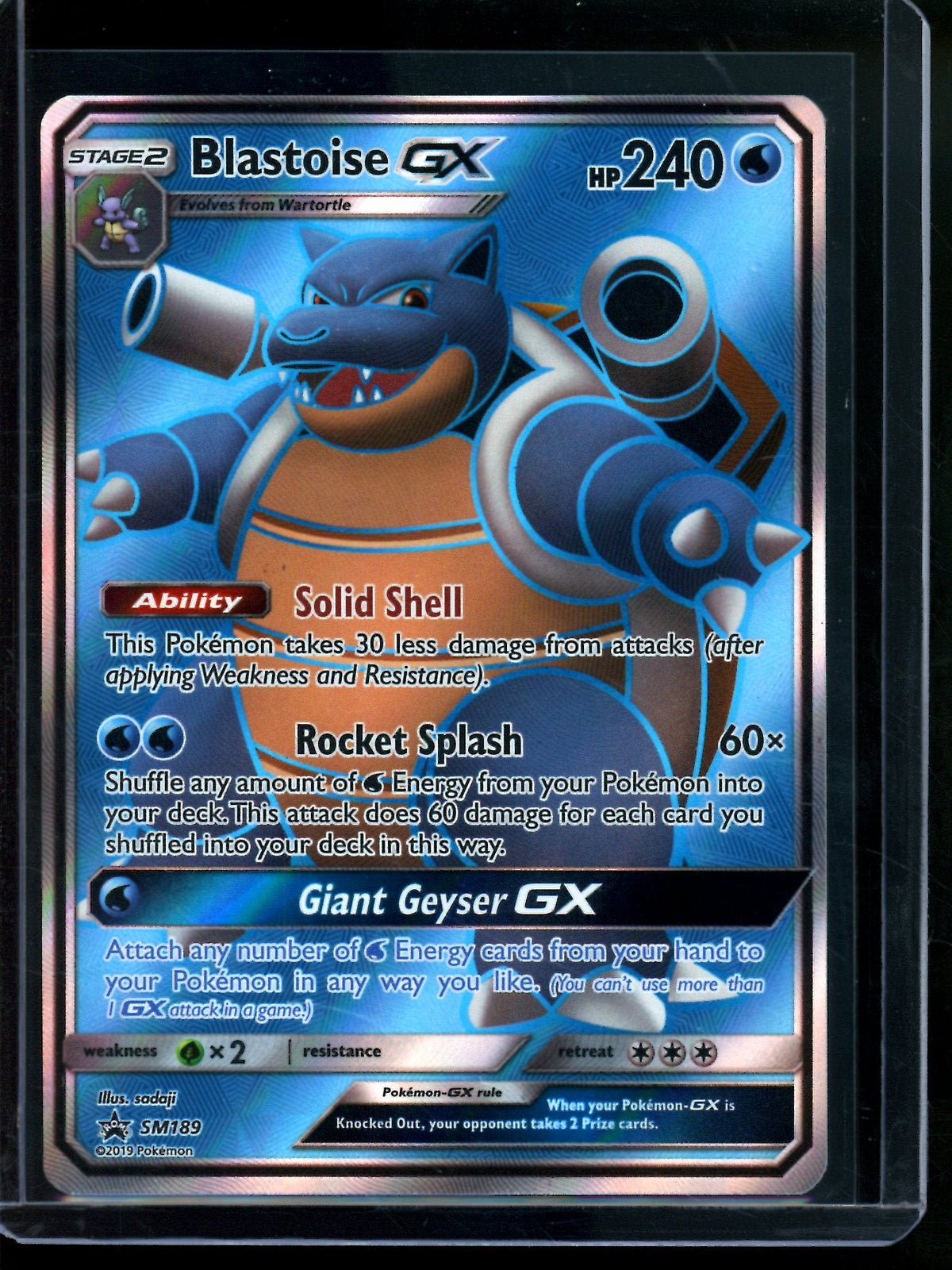 2019 Pokemon Sun and Moon Blastoise GX SM189 Promo