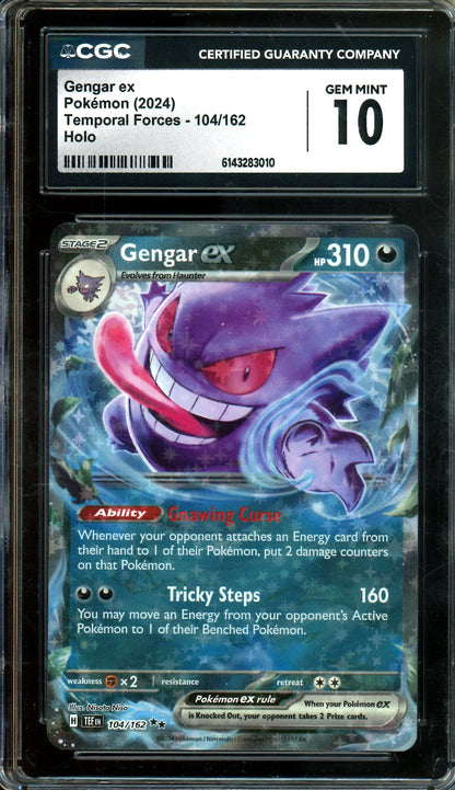 2024 Pokemon Temporal Forces Gengar EX 104/162 CGC 10