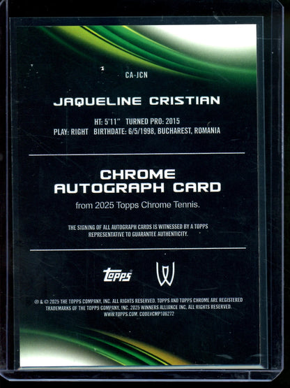 2025 Topps Chrome Jaqueline Cristian Orange Geometric Refractor Autograph /25