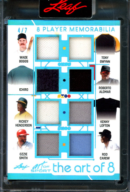 2026 Leaf Art of Sport Boggs / Ichiro / Henderson / Smith / Gwynn / Alomar / Lofton / Carew 8-Relic Encased