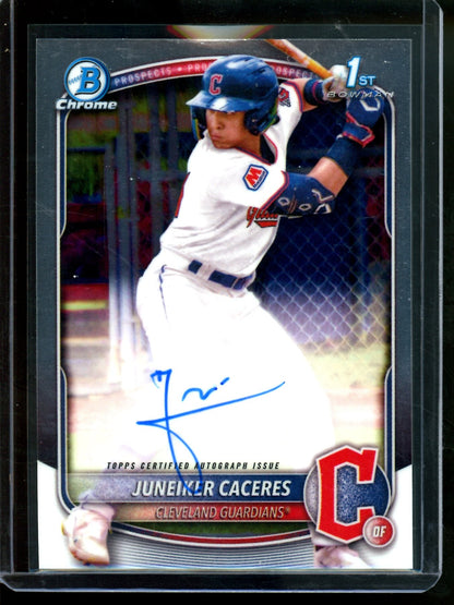 2025 Bowman Chrome Juneiker Caceres 1st Autograph Guardians