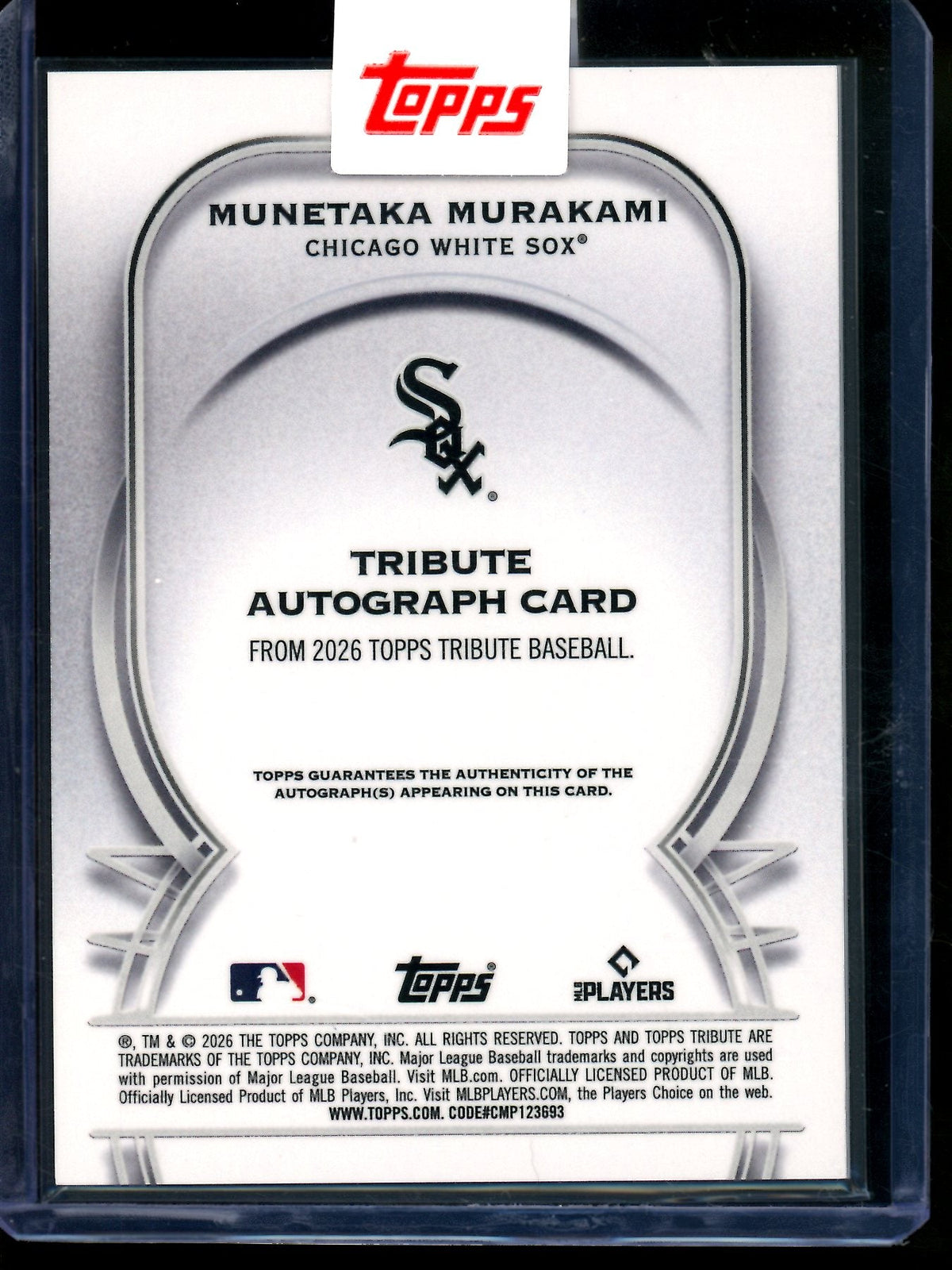 2026 Topps Tribute Munetaka Murakami Rookie Autograph /199 White Sox