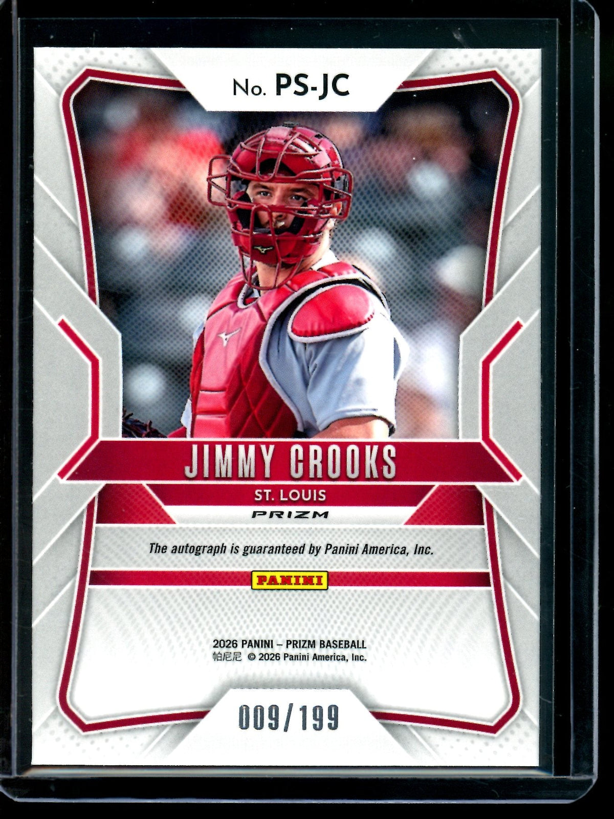 2026 Panini Prizm Jimmy Crooks Rookie Autograph /199 Cardinals